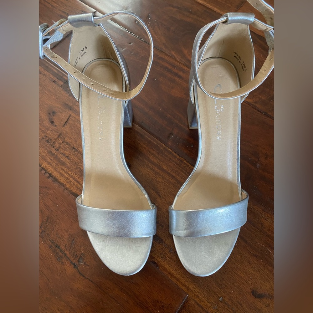 Silver chunky heels